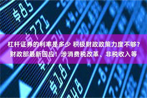 杠杆证券的利率是多少 积极财政政策力度不够？财政部最新回应！涉消费税改革、非税收入等