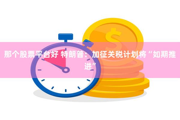 那个股票平台好 特朗普：加征关税计划将“如期推进”
